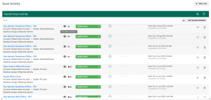 Frontline VM Scan Activity page